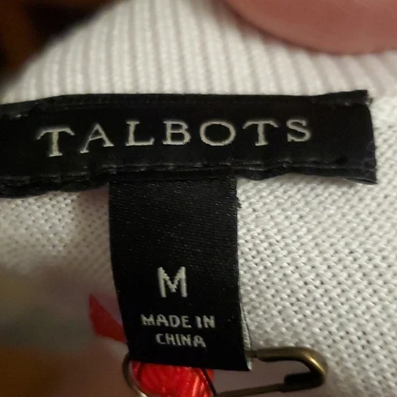 Talbots white button down sweater size M - Picture 8 of 10